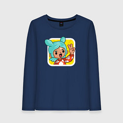 Лонгслив хлопковый женский Icon Toca Boca, цвет: тёмно-синий