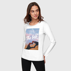 Лонгслив хлопковый женский Now its time to love me, цвет: белый — фото 2