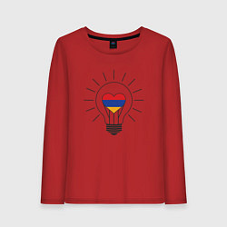 Лонгслив хлопковый женский Армения - Лампочка, цвет: красный
