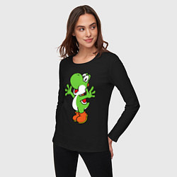 Лонгслив хлопковый женский Yoshi, цвет: черный — фото 2