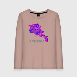 Лонгслив хлопковый женский Армения Armenia, цвет: пыльно-розовый