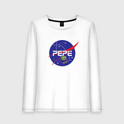 Лонгслив хлопковый женский Pepe Pepe space Nasa, цвет: белый