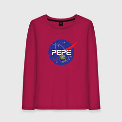 Лонгслив хлопковый женский Pepe Pepe space Nasa, цвет: маджента