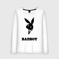 Лонгслив хлопковый женский BAD BOY PLAYBOY, цвет: белый