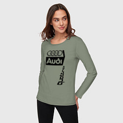 Лонгслив хлопковый женский АудиAudi, цвет: авокадо — фото 2