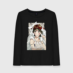 Лонгслив хлопковый женский Princеss mononoke, цвет: черный