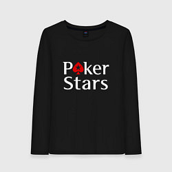 Лонгслив хлопковый женский PokerStars логотип, цвет: черный