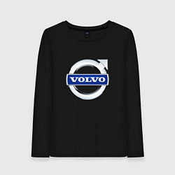 Лонгслив хлопковый женский Volvo, логотип, цвет: черный