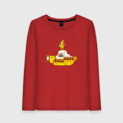 Женский лонгслив The Beatles Yellow Submarine в дудл стиле