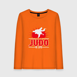 Лонгслив хлопковый женский Judo Life, цвет: оранжевый