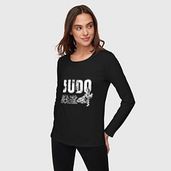 Лонгслив хлопковый женский Style Judo, цвет: черный — фото 2