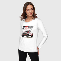 Лонгслив хлопковый женский Toyota Gazoo Racing Team, Finland Motorsport, цвет: белый — фото 2