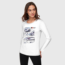 Лонгслив хлопковый женский Toyota Gazoo Racing sketch, цвет: белый — фото 2