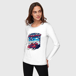 Лонгслив хлопковый женский Xmas Run, цвет: белый — фото 2