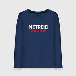 Лонгслив хлопковый женский Metroid Dread Logo, цвет: тёмно-синий