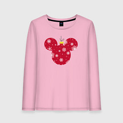 Лонгслив хлопковый женский Mickey Mouse Ball, цвет: светло-розовый