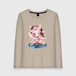 Лонгслив хлопковый женский Диона Diona Genshin Impact, цвет: миндальный