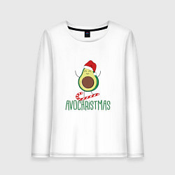 Лонгслив хлопковый женский AVOCHRISTMAS AVOCADO, цвет: белый