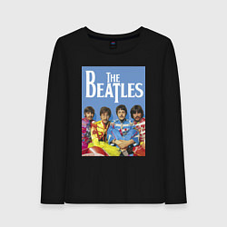 Лонгслив хлопковый женский The Beatles - world legend!, цвет: черный