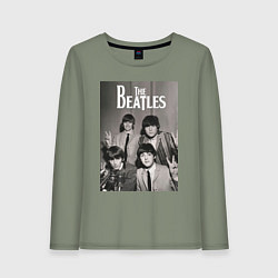 Лонгслив хлопковый женский Легендарные музыканты, цвет: авокадо