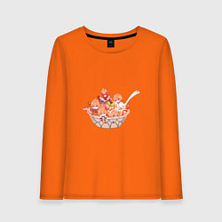 Лонгслив хлопковый женский Блюдо из чиби Тартальи, цвет: оранжевый