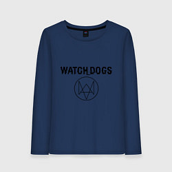 Лонгслив хлопковый женский Watch Dogs, цвет: тёмно-синий