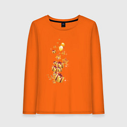 Лонгслив хлопковый женский Долгожданные подарки, цвет: оранжевый
