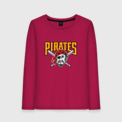 Лонгслив хлопковый женский Pittsburgh Pirates - baseball team, цвет: маджента