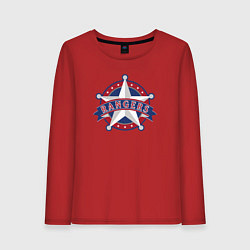 Лонгслив хлопковый женский Texas Rangers -baseball team, цвет: красный