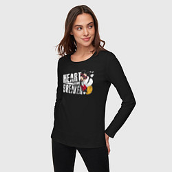 Лонгслив хлопковый женский Mickey heart Breaker, цвет: черный — фото 2