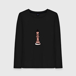 Лонгслив хлопковый женский Шахматный король граффити, цвет: черный