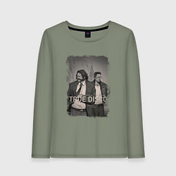 Лонгслив хлопковый женский Настоящее диско, цвет: авокадо
