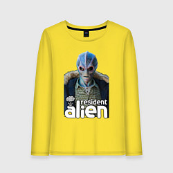 Лонгслив хлопковый женский Resident alien, цвет: желтый