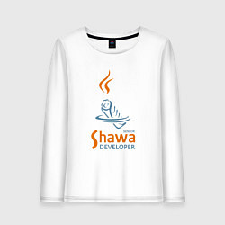 Лонгслив хлопковый женский Senior Shawa Developer, цвет: белый