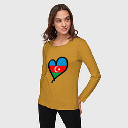 Лонгслив хлопковый женский Azerbaijan Heart, цвет: горчичный — фото 2