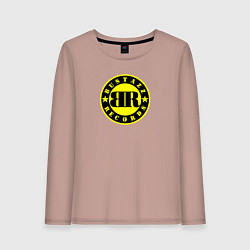 Лонгслив хлопковый женский 9 грамм: Logo Bustazz Records, цвет: пыльно-розовый