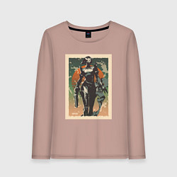 Лонгслив хлопковый женский Viper Valorant Art, цвет: пыльно-розовый