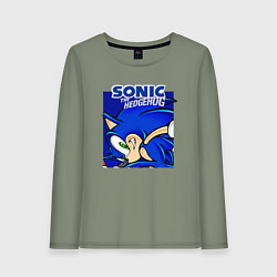 Лонгслив хлопковый женский Sonic Adventure Sonic, цвет: авокадо