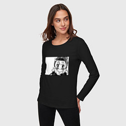 Лонгслив хлопковый женский Кли глазки ангела Геншин Импакт, цвет: черный — фото 2