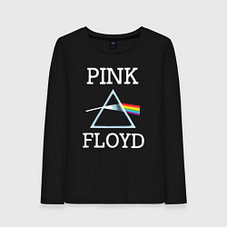 Лонгслив хлопковый женский PINK FLOYD - ПИНК ФЛОЙД ЛОГОТИП, цвет: черный