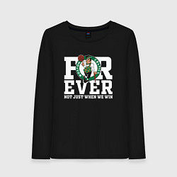 Лонгслив хлопковый женский FOREVER NOT JUST WHEN WE WIN, BOSTON CELTICS, БОСТ, цвет: черный