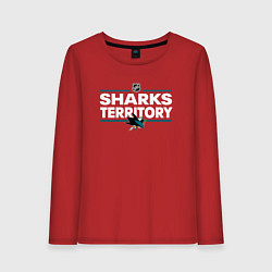 Лонгслив хлопковый женский SHARKS TERRITORY САН-ХОСЕ ШАРКС, цвет: красный