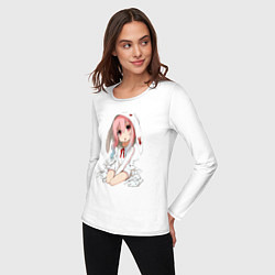 Лонгслив хлопковый женский Furry anime, цвет: белый — фото 2