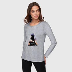 Лонгслив хлопковый женский Санкт-Петербург Медный всадник, цвет: меланж — фото 2
