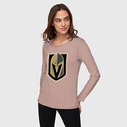Лонгслив хлопковый женский Vegas Golden Knights , Вегас Голден Найтс, цвет: пыльно-розовый — фото 2