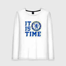 Лонгслив хлопковый женский It is Chelsea time Челси, цвет: белый