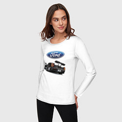 Лонгслив хлопковый женский Ford Performance Motorsport, цвет: белый — фото 2