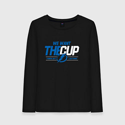 Лонгслив хлопковый женский Tampa Bay Lightning We want the cup Тампа Бэй Лайт, цвет: черный