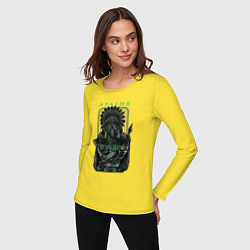 Лонгслив хлопковый женский Обезьяна апаче, цвет: желтый — фото 2