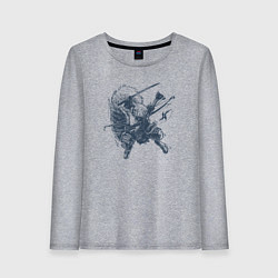 Лонгслив хлопковый женский Супер белка-ниндзя, цвет: меланж